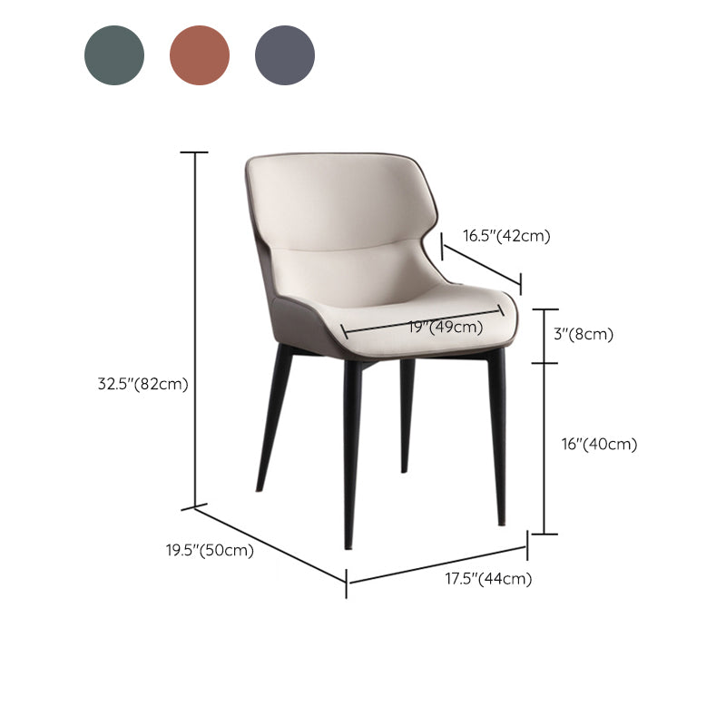 Contemporary Faux Leather Dining Chair Wingback Parsons Chair for Home Use