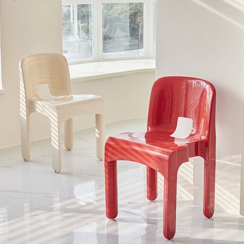 Modern Armless Dining Chair Open Back Side Plastic Chair for Restaurant