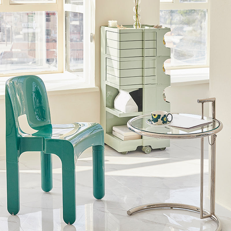 Modern Armless Dining Chair Open Back Side Plastic Chair for Restaurant