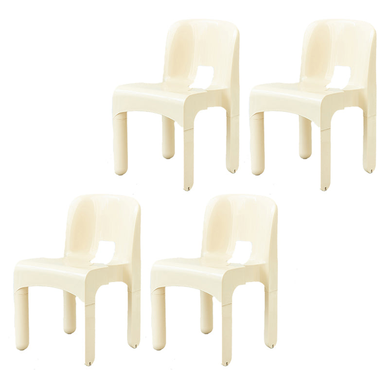 Modern Armless Dining Chair Open Back Side Plastic Chair for Restaurant