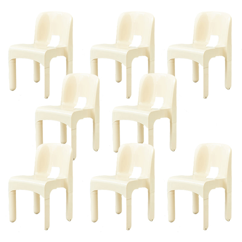 Modern Armless Dining Chair Open Back Side Plastic Chair for Restaurant