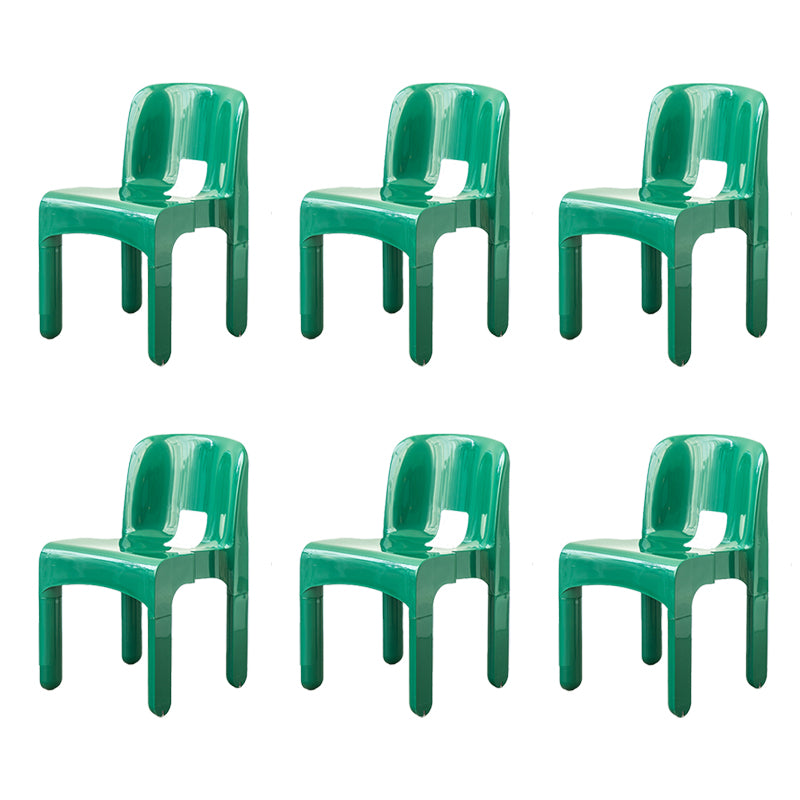 Modern Armless Dining Chair Open Back Side Plastic Chair for Restaurant