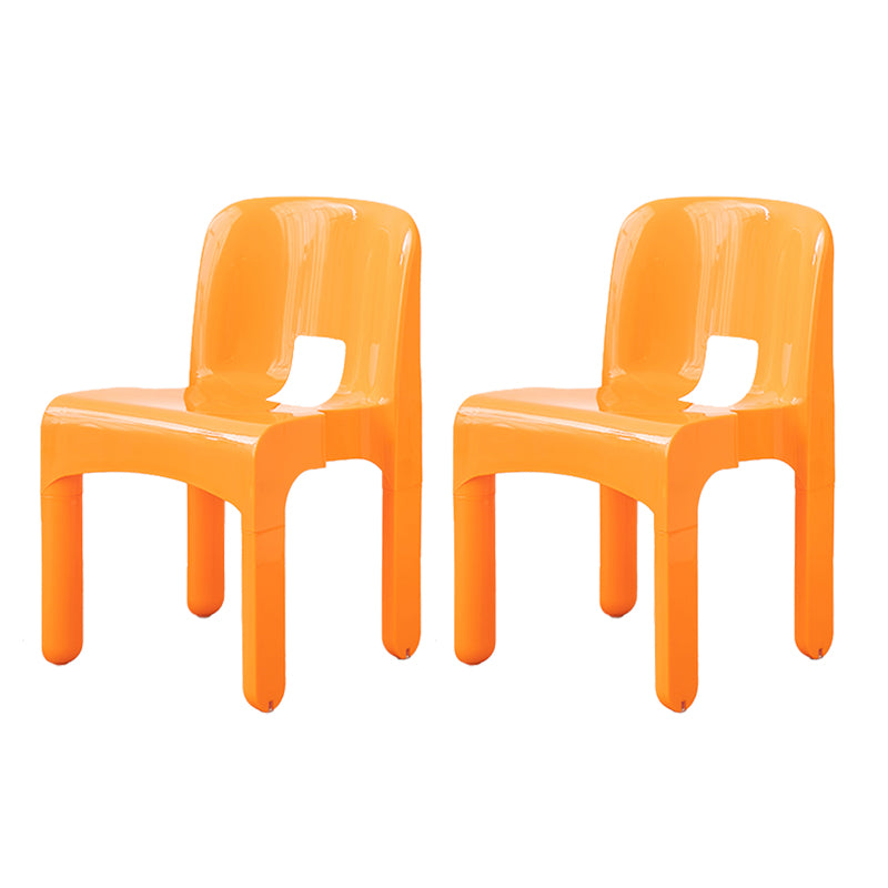 Modern Armless Dining Chair Open Back Side Plastic Chair for Restaurant
