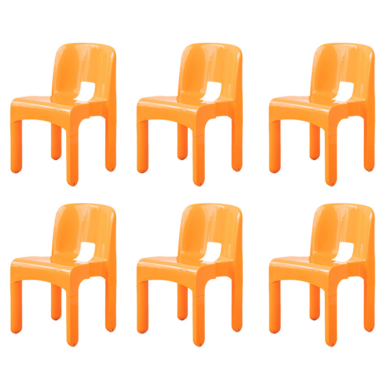 Modern Armless Dining Chair Open Back Side Plastic Chair for Restaurant