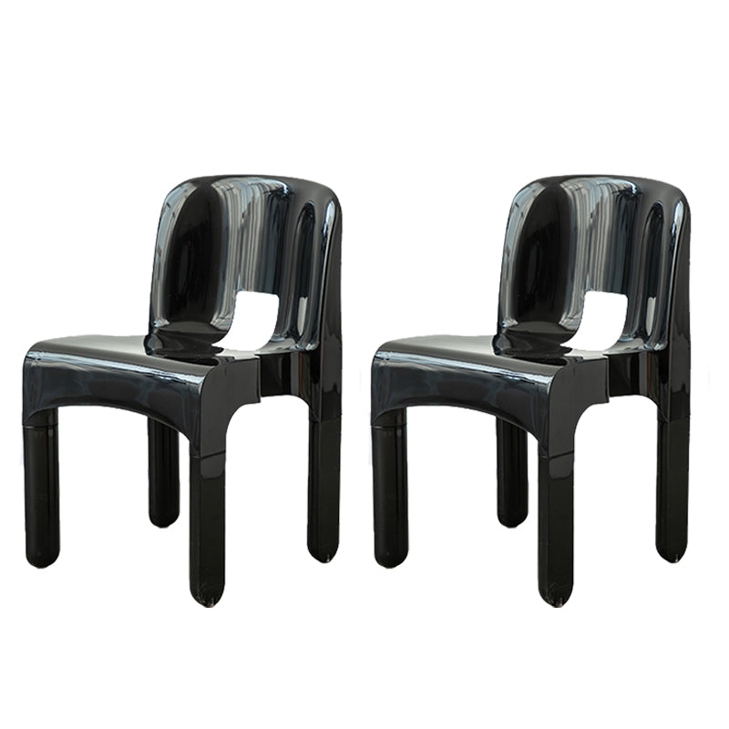 Modern Armless Dining Chair Open Back Side Plastic Chair for Restaurant