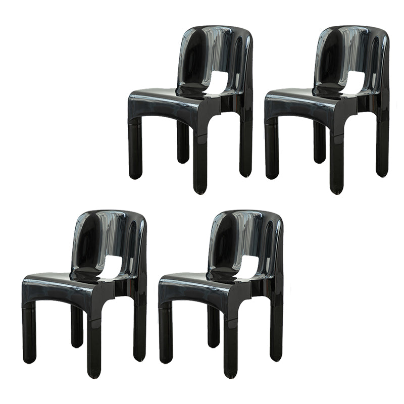 Modern Armless Dining Chair Open Back Side Plastic Chair for Restaurant