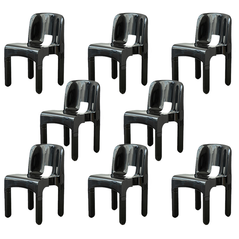 Modern Armless Dining Chair Open Back Side Plastic Chair for Restaurant