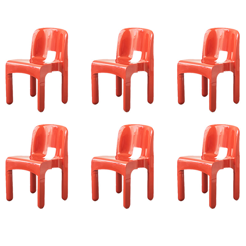 Modern Armless Dining Chair Open Back Side Plastic Chair for Restaurant