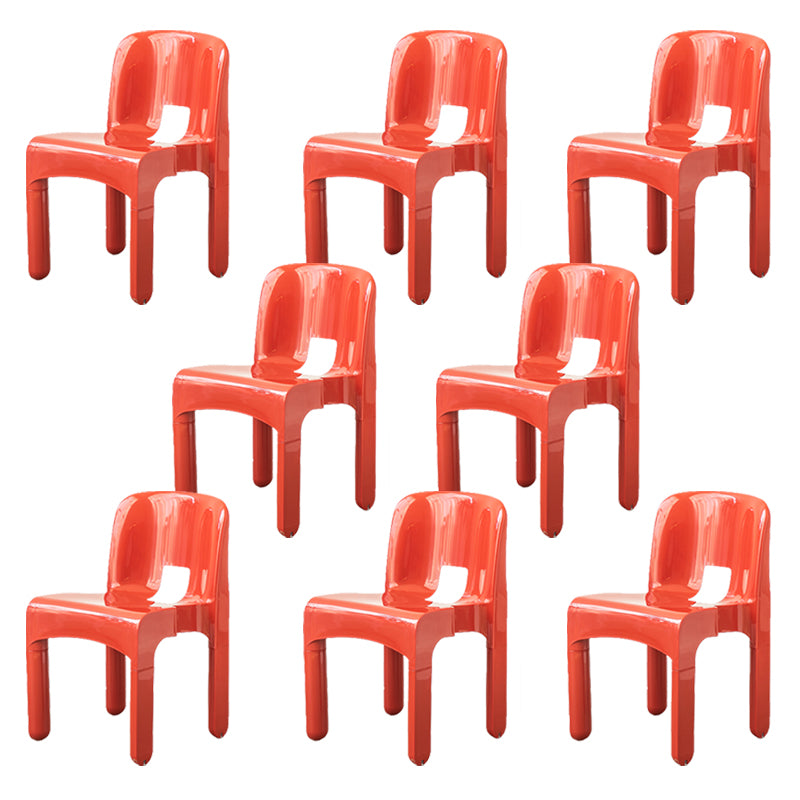 Modern Armless Dining Chair Open Back Side Plastic Chair for Restaurant