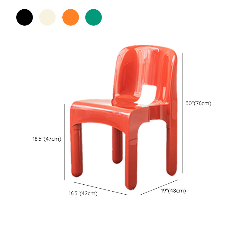 Modern Armless Dining Chair Open Back Side Plastic Chair for Restaurant