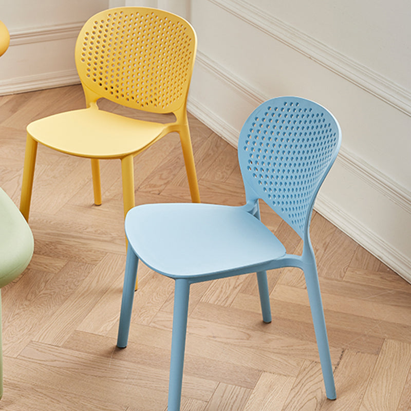 Modern Open Back Side Chair Plastic Armless Dining Chair for Restaurant