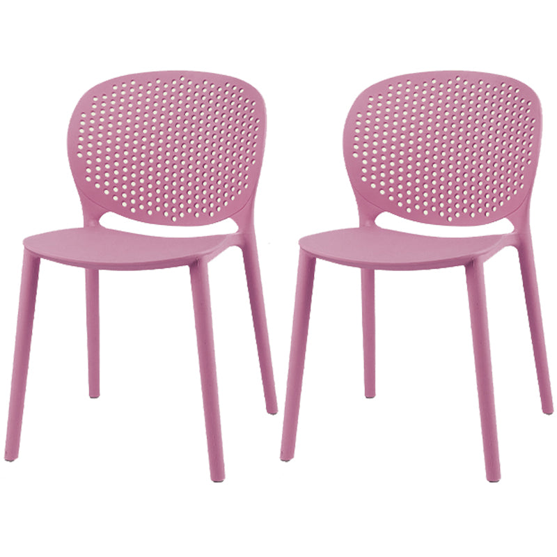 Modern Open Back Side Chair Plastic Armless Dining Chair for Restaurant
