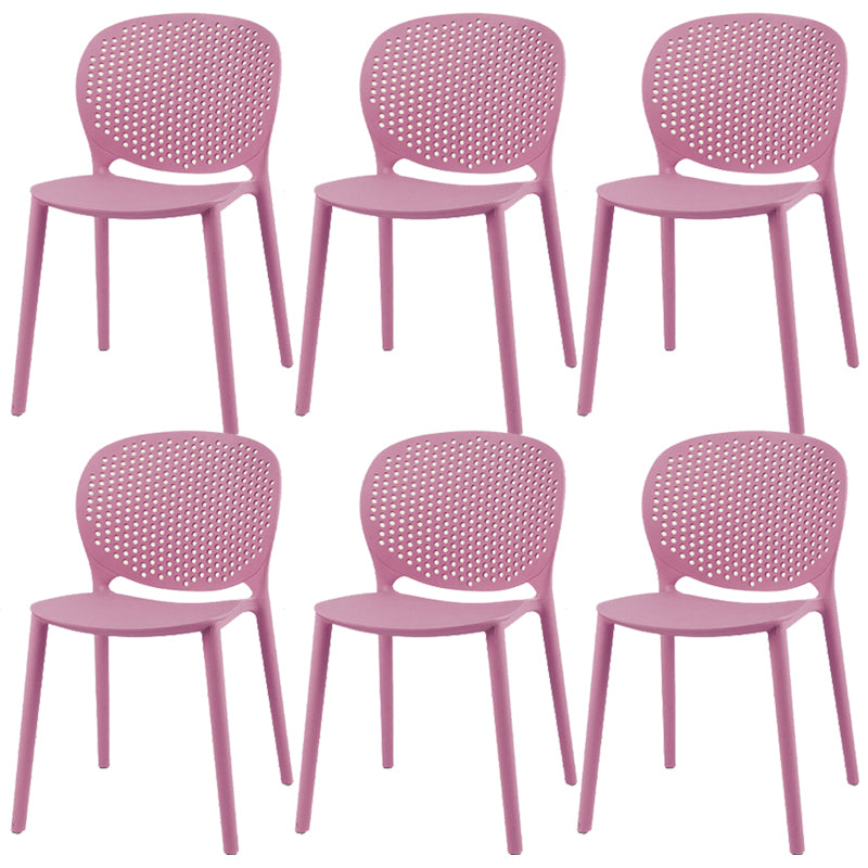 Modern Open Back Side Chair Plastic Armless Dining Chair for Restaurant