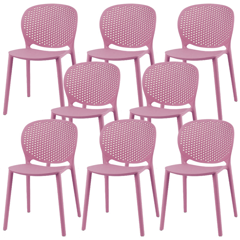 Modern Open Back Side Chair Plastic Armless Dining Chair for Restaurant