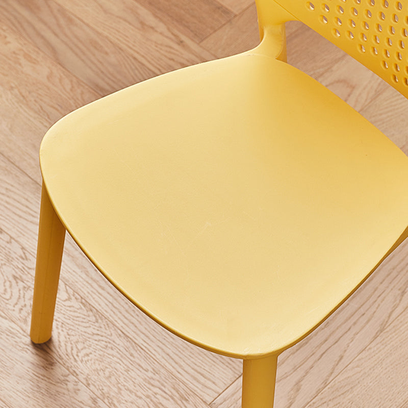 Modern Open Back Side Chair Plastic Armless Dining Chair for Restaurant