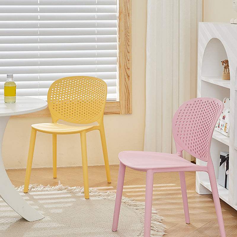 Modern Open Back Side Chair Plastic Armless Dining Chair for Restaurant