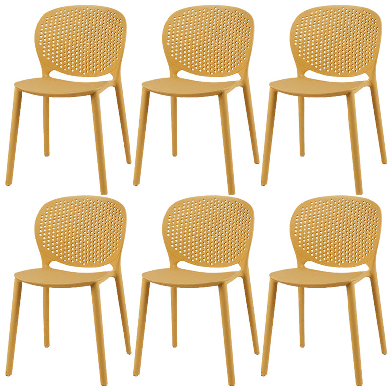 Modern Open Back Side Chair Plastic Armless Dining Chair for Restaurant