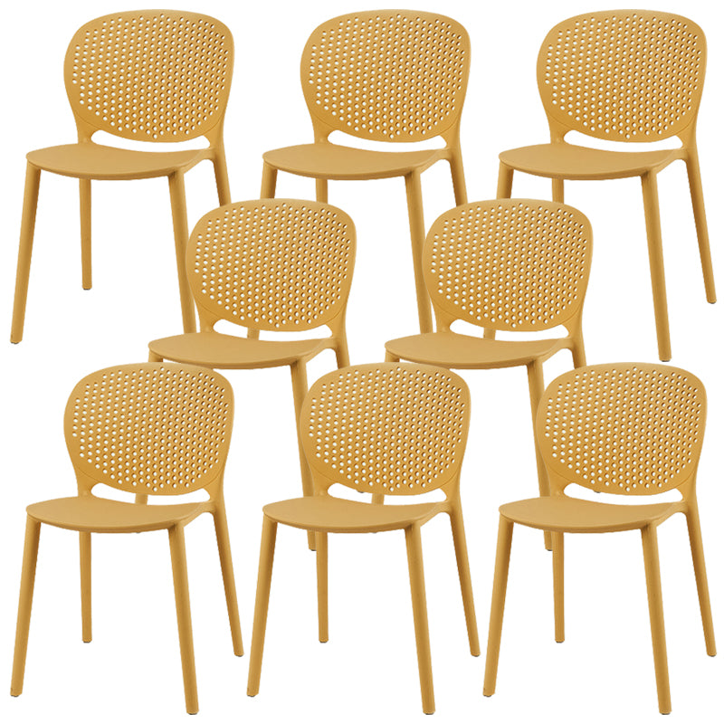 Modern Open Back Side Chair Plastic Armless Dining Chair for Restaurant