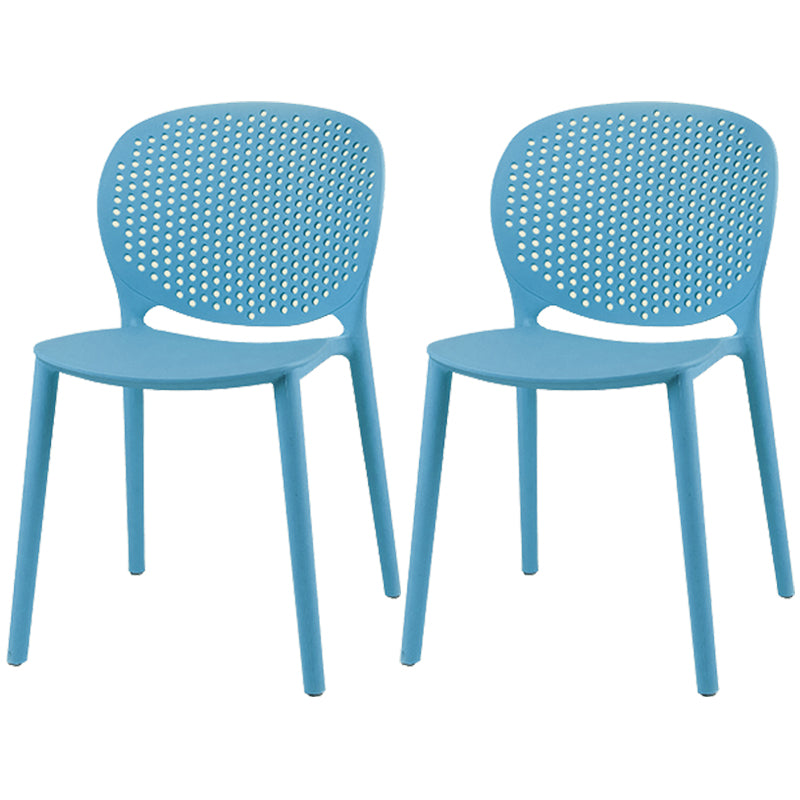 Modern Open Back Side Chair Plastic Armless Dining Chair for Restaurant