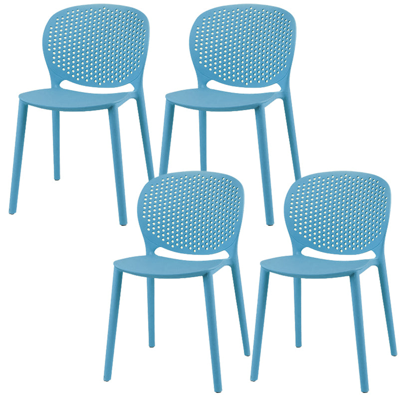 Modern Open Back Side Chair Plastic Armless Dining Chair for Restaurant