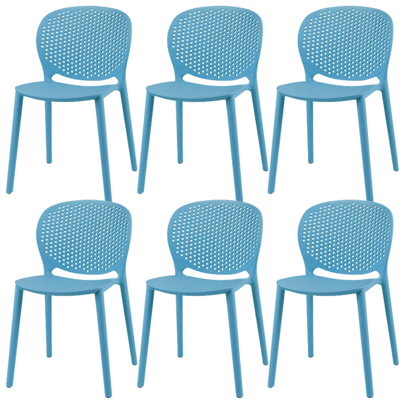 Modern Open Back Side Chair Plastic Armless Dining Chair for Restaurant
