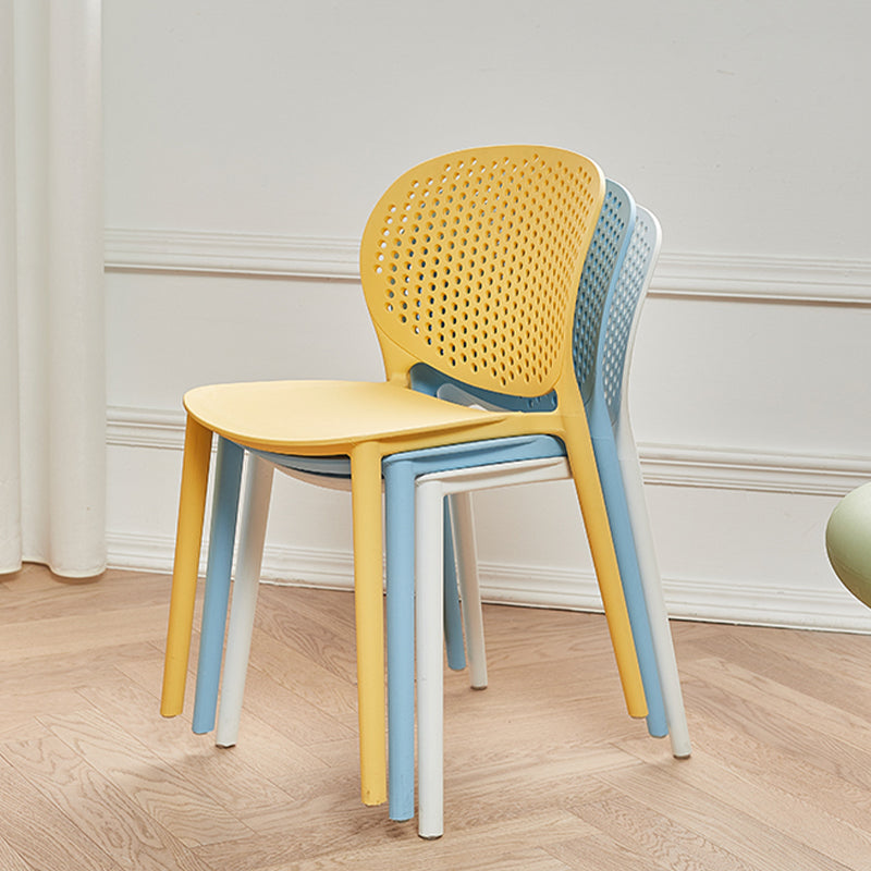 Modern Open Back Side Chair Plastic Armless Dining Chair for Restaurant