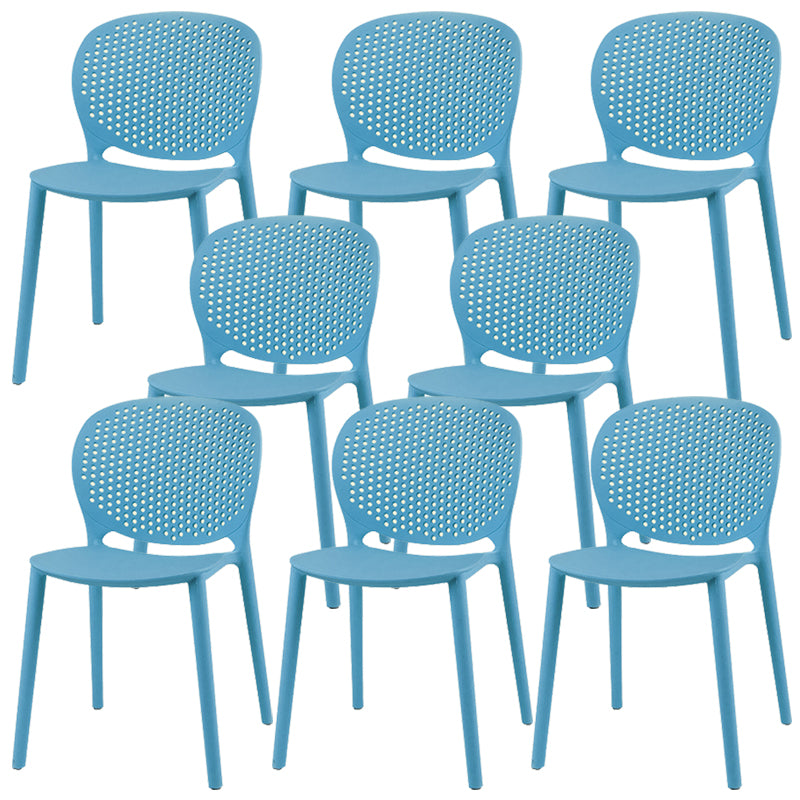Modern Open Back Side Chair Plastic Armless Dining Chair for Restaurant