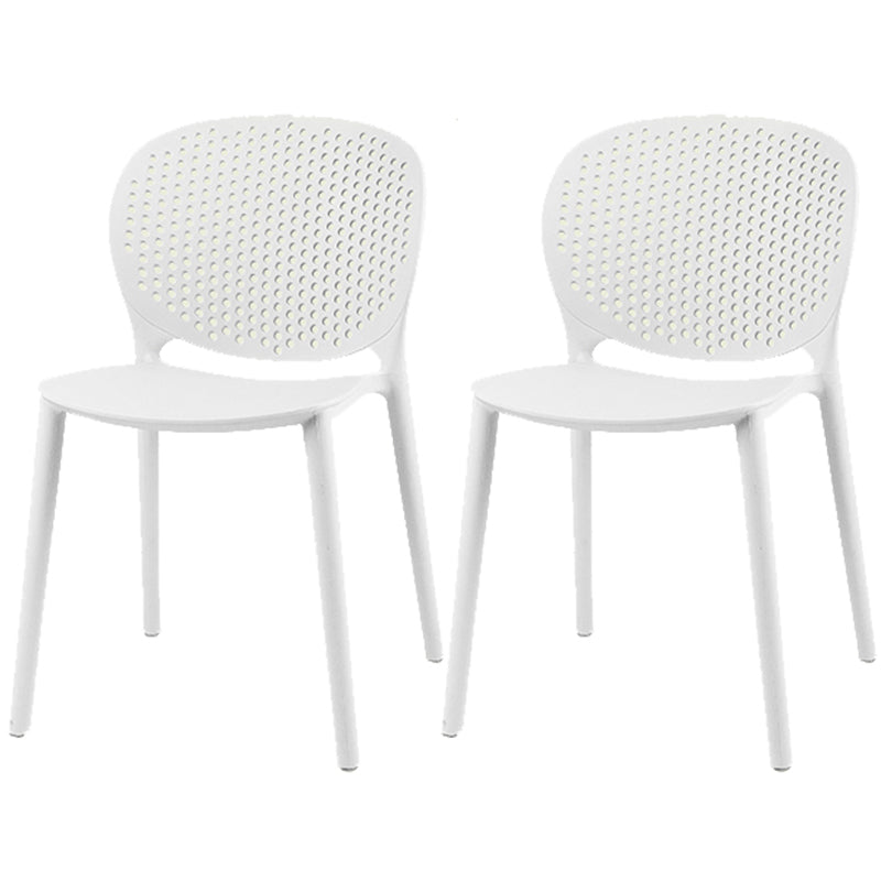 Modern Open Back Side Chair Plastic Armless Dining Chair for Restaurant