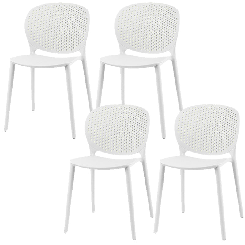 Modern Open Back Side Chair Plastic Armless Dining Chair for Restaurant