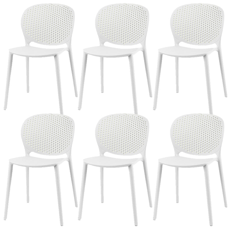 Modern Open Back Side Chair Plastic Armless Dining Chair for Restaurant