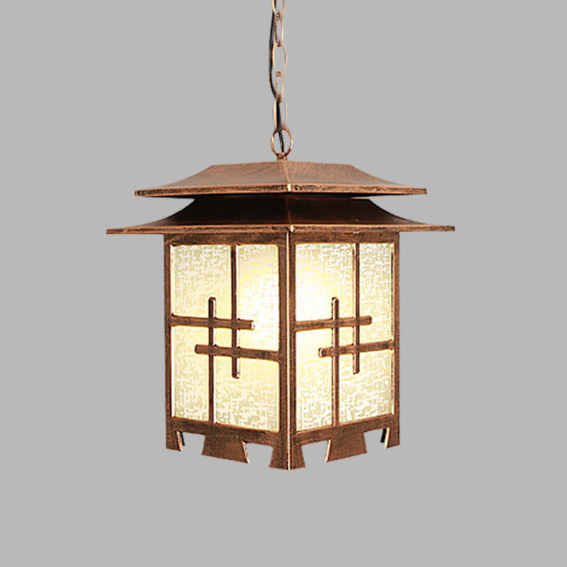 1-licht suspensie Licht Lodges Passage plafond hanger met lantaarn sneeuwvlok glazen schaduw in koffie