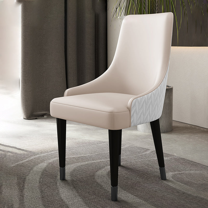 Contemporary Style Chairs Arm Dining Chairs with Wood Legs for Kitchen