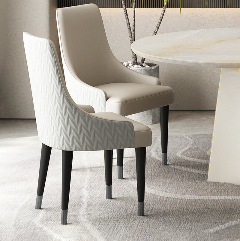 Contemporary Style Chairs Arm Dining Chairs with Wood Legs for Kitchen