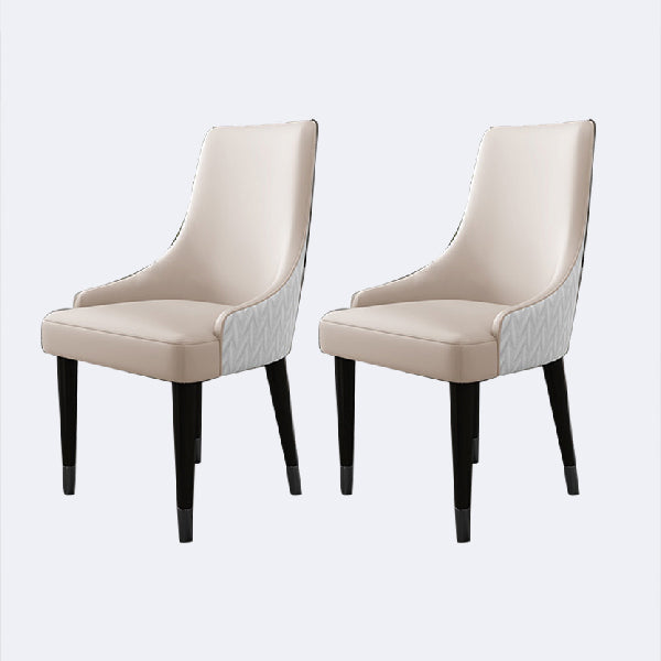 Contemporary Style Chairs Arm Dining Chairs with Wood Legs for Kitchen