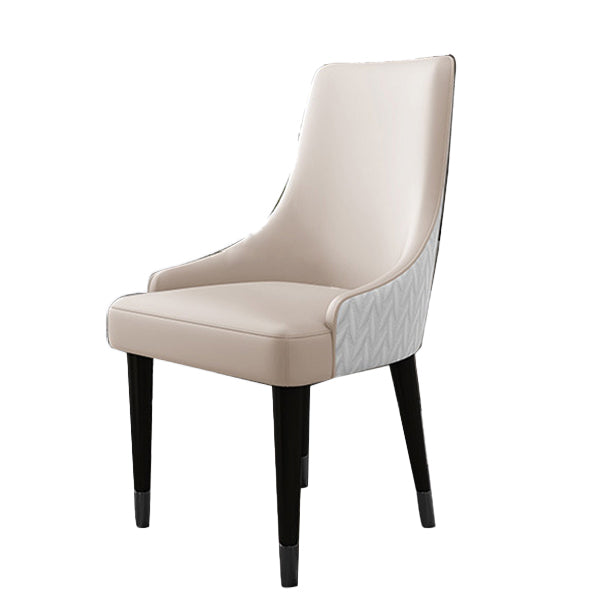 Contemporary Style Chairs Arm Dining Chairs with Wood Legs for Kitchen