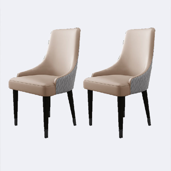 Contemporary Style Chairs Arm Dining Chairs with Wood Legs for Kitchen