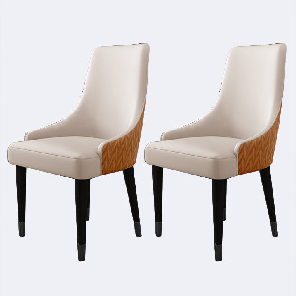 Contemporary Style Chairs Arm Dining Chairs with Wood Legs for Kitchen