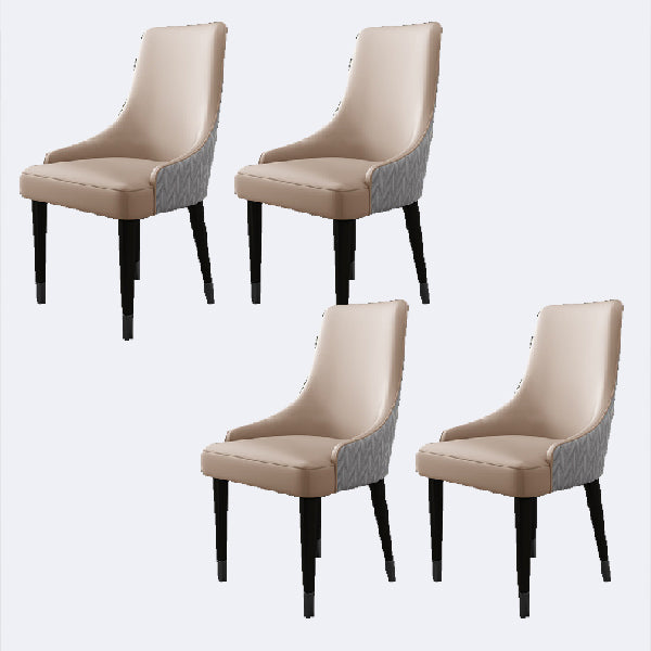 Contemporary Style Chairs Arm Dining Chairs with Wood Legs for Kitchen