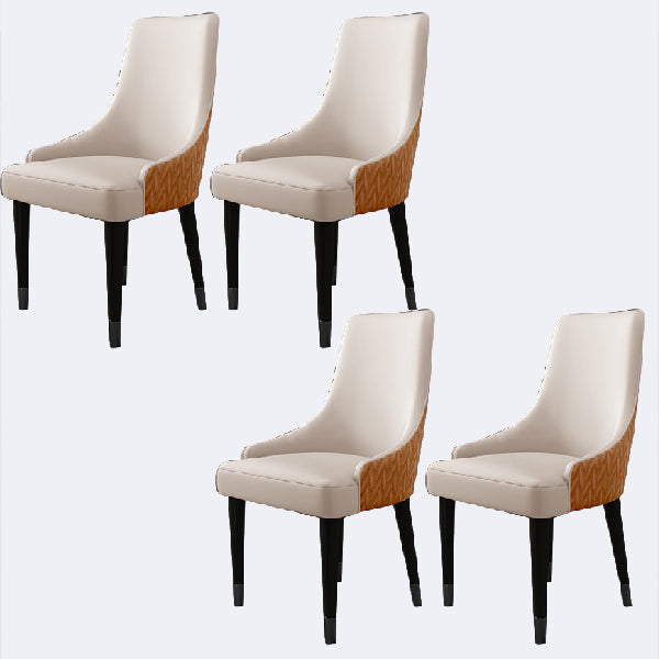 Contemporary Style Chairs Arm Dining Chairs with Wood Legs for Kitchen