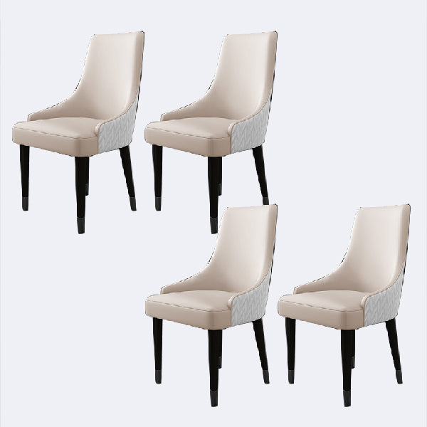 Contemporary Style Chairs Arm Dining Chairs with Wood Legs for Kitchen