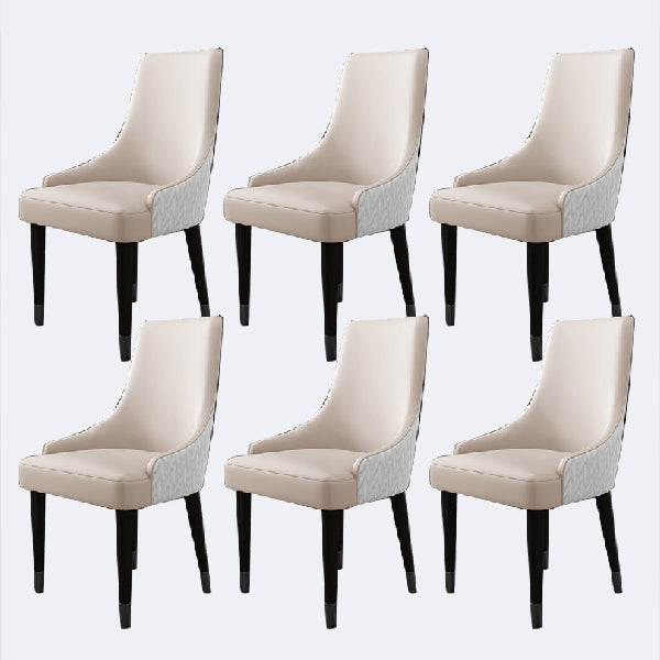 Contemporary Style Chairs Arm Dining Chairs with Wood Legs for Kitchen