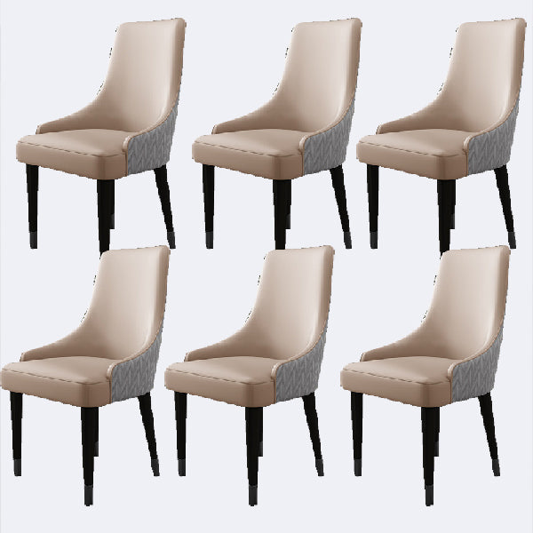 Contemporary Style Chairs Arm Dining Chairs with Wood Legs for Kitchen