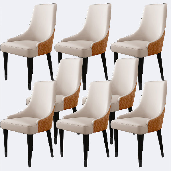 Contemporary Style Chairs Arm Dining Chairs with Wood Legs for Kitchen