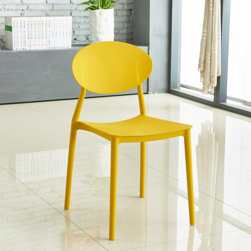 Contemporary Style Armless Chair Plastic Open Back Side Dining Chair for Restaurant
