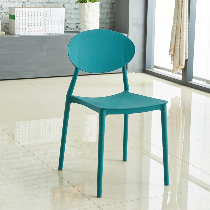 Contemporary Style Armless Chair Plastic Open Back Side Dining Chair for Restaurant