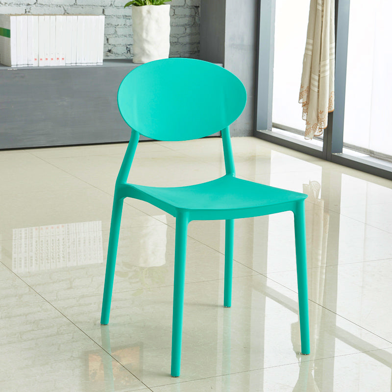 Contemporary Style Armless Chair Plastic Open Back Side Dining Chair for Restaurant