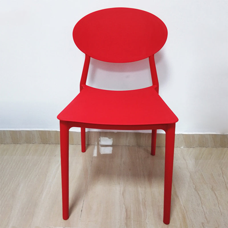 Contemporary Style Armless Chair Plastic Open Back Side Dining Chair for Restaurant