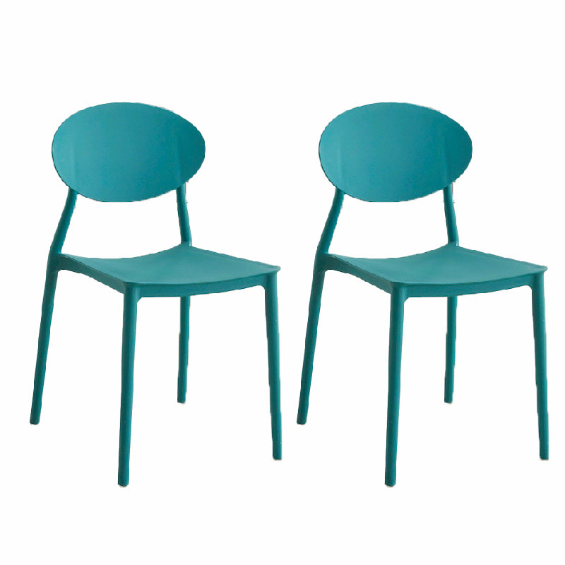 Contemporary Style Armless Chair Plastic Open Back Side Dining Chair for Restaurant