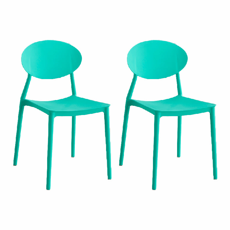Contemporary Style Armless Chair Plastic Open Back Side Dining Chair for Restaurant