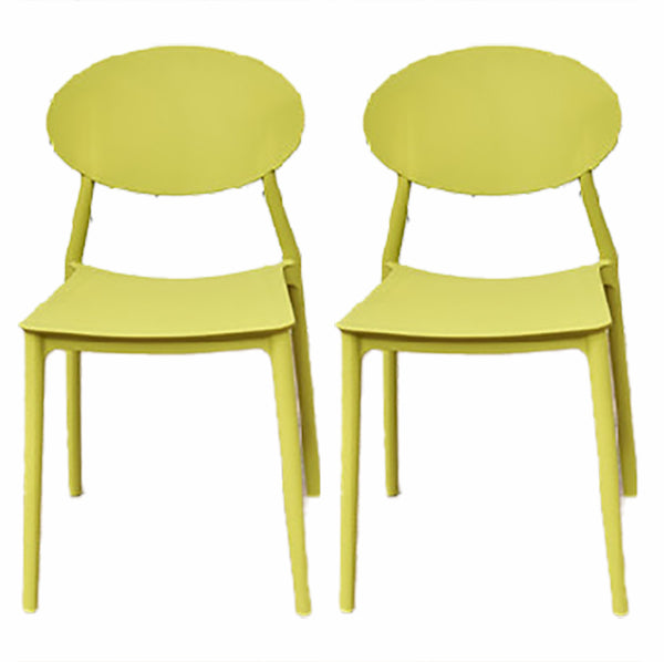 Contemporary Style Armless Chair Plastic Open Back Side Dining Chair for Restaurant